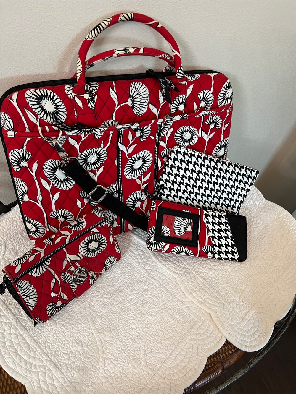 Vera Bradley Floral Computer Bag and two wallet set